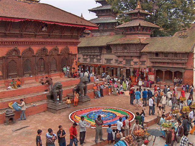 Durbar Square Kathmandu met Tihar